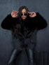 "BUSHY" artificial fur coat - BLACK