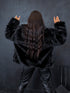 "BUSHY" artificial fur coat - BLACK