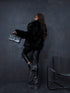 "BUSHY" artificial fur coat - BLACK
