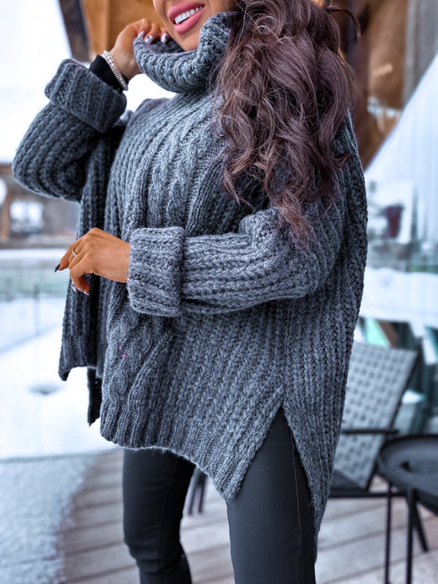 ELYNDI pagarinātais vilnas džemperis - grafīta pelēks PRE-ORDER