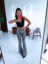 FLARED džinsa bikses "PURE GREY" 8575