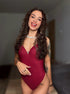 ELYNDI, string-style shaping bodysuit - burgundy