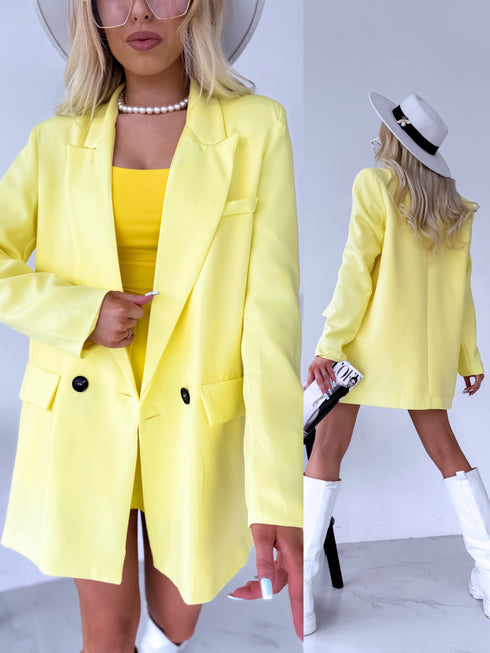 Oversize, classic jacket - YELLOW