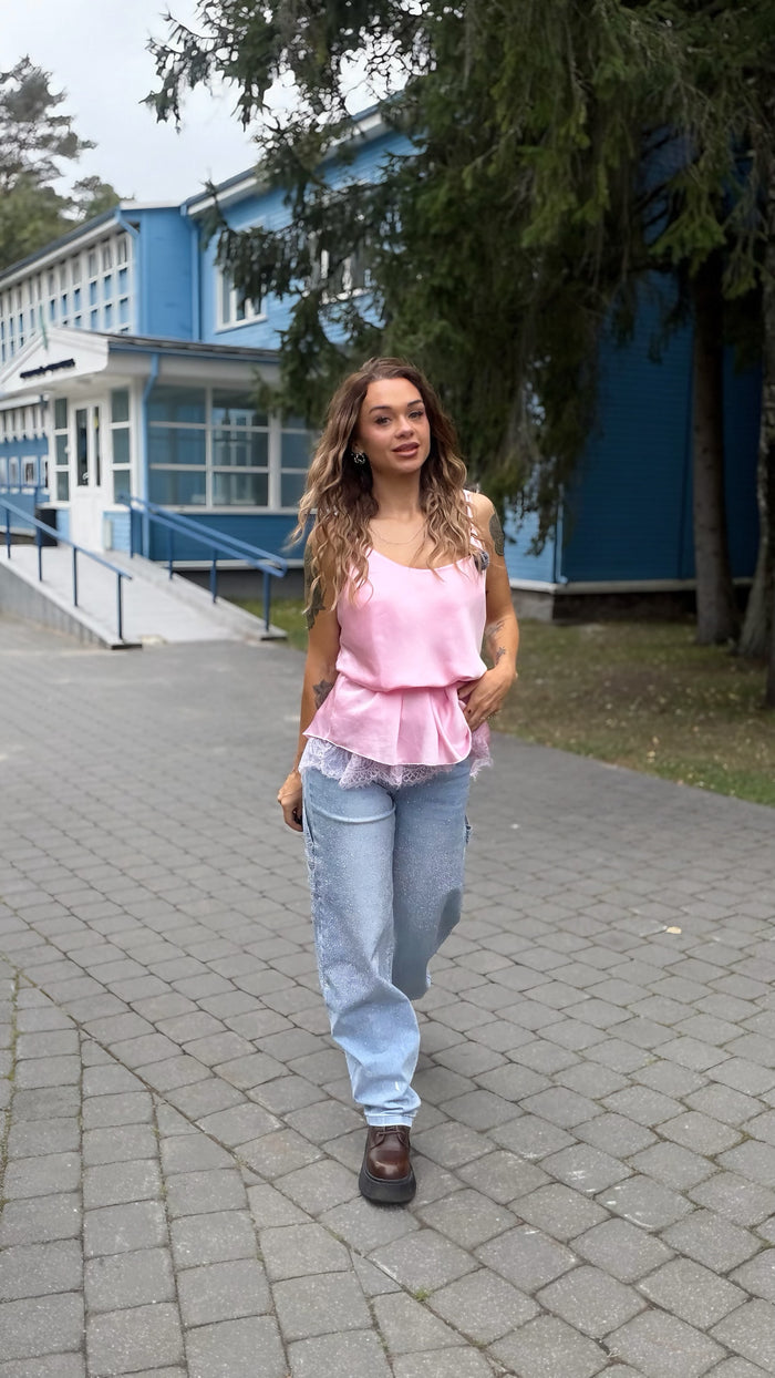 Топ большого размера «DREAMY LACE» 7929 – РОЗОВЫЙ