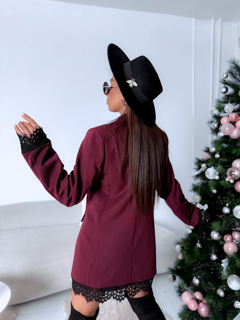 Pailginta švarkas "IMPERIAL" 88902 - BORDO