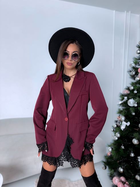 Pailginta švarkas "IMPERIAL" 88902 - BORDO