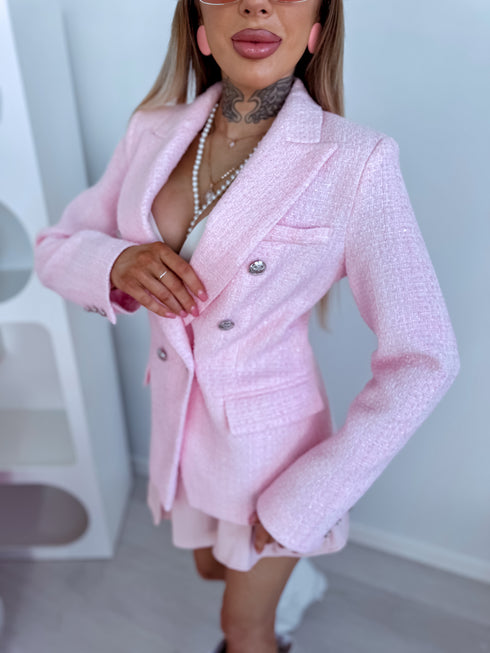 Твидовый жакет "PRISMA V26021A" - нежно-розовый
