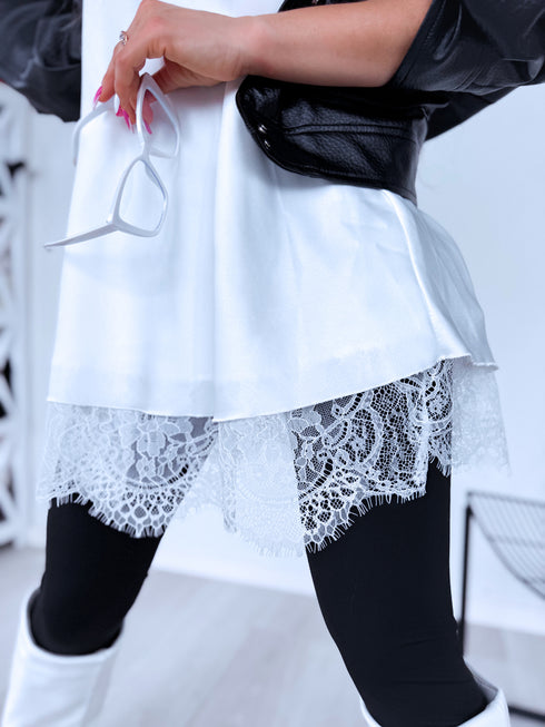 Lielizmēra topiņš "DREAMY LACE" 7929 - BALTS