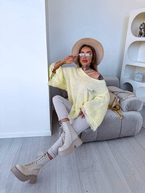 MOHAIR sweater "FRANCE 41356" - yellow