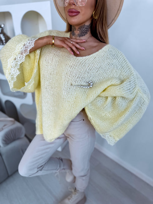 MOHAIR sweater "FRANCE 41356" - yellow