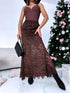 LONG lace skirt "JAZZ 6399" - CHOCO