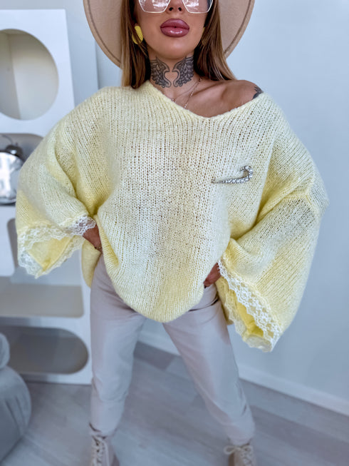 MOHAIR sweater "FRANCE 41356" - yellow