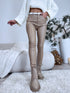 Dark beige imitation leather trousers "WINTER BOOM" HM1005