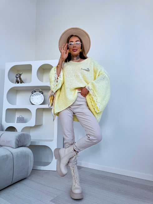 MOHAIR sweater "FRANCE 41356" - yellow