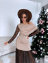 Knitted dress "ICE QUEEN 55890" - CHOCO WITH BEIGE