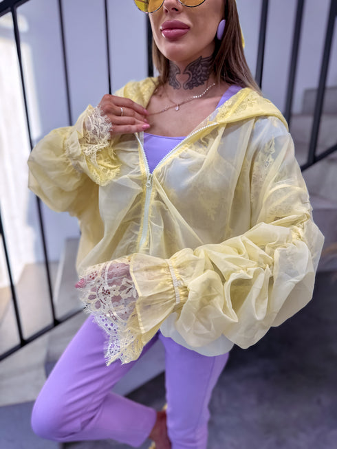 Jaka ar mežģīņu oderi "NECTAR V11002" - DZELTENA