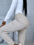 MOM FIT jeans "SPRING" 7855-10 - BEIGE PRE-ORDER