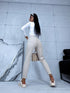 MOM FIT jeans "SPRING" 7855-10 - BEIGE PRE-ORDER