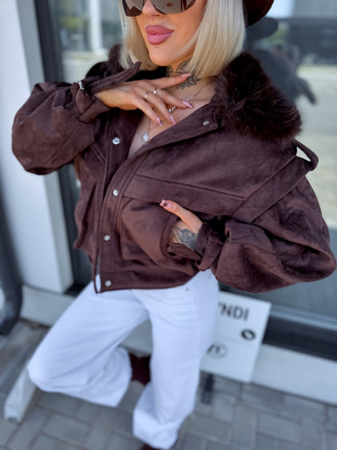 Zamšveidīga virsjaka "CHASING" 2890 - CHOCO