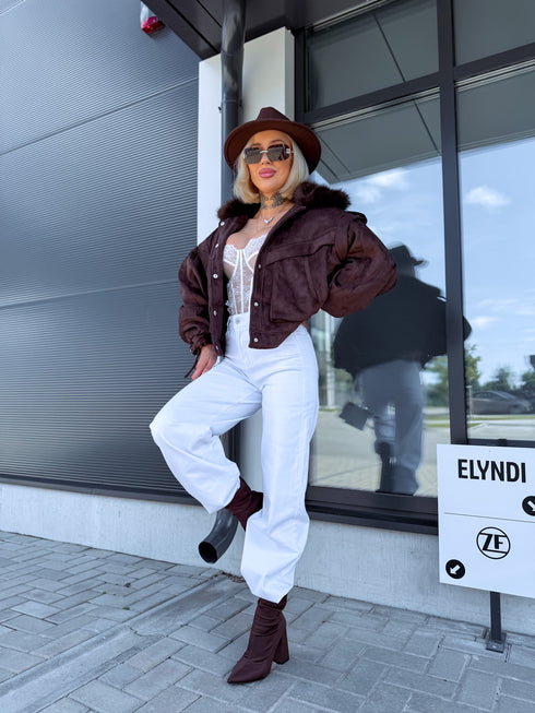 Zamšveidīga virsjaka "CHASING" 2890 - CHOCO