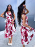 Suknelė "FLORA CHARM" 1363 - BORDO SU BALTA