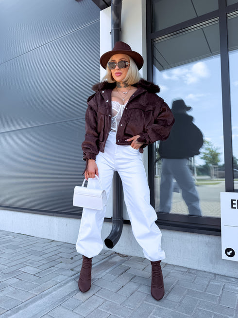 Zamšveidīga virsjaka "CHASING" 2890 - CHOCO