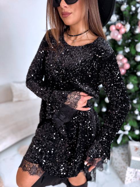 Kleita "BLACK SPARKL STAR 7785" - MELNA PRE-ORDER