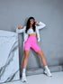 Deceptive shorts with EXTRA high waist - neon pink