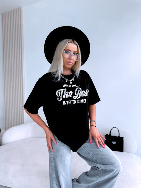 OVERSIZE T-shirt "THE BEST" - BLACK