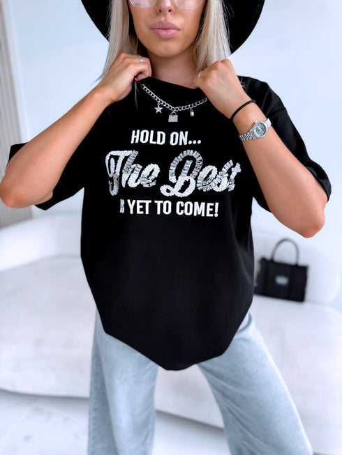 OVERSIZE T-shirt "THE BEST" - BLACK