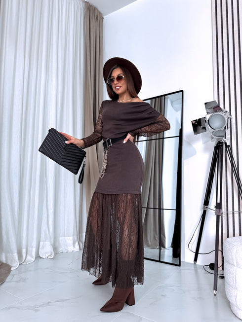 Knitted dress "ICE QUEEN 55890" - CHOCO