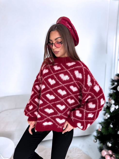Džemperis "HOLIDAY HUG" 33975 - BORDO