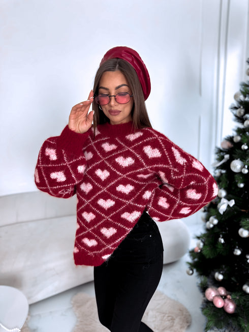 Džemperis "HOLIDAY HUG" 33975 - BORDO