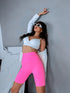 Deceptive shorts with EXTRA high waist - neon pink