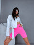 Deceptive shorts with EXTRA high waist - neon pink