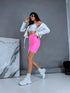 Deceptive shorts with EXTRA high waist - neon pink