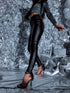 Black imitation leather trousers "WINTER BOOM" HM1005