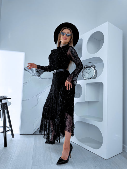 Lace dress "ROSALIA A2590" - BLACK