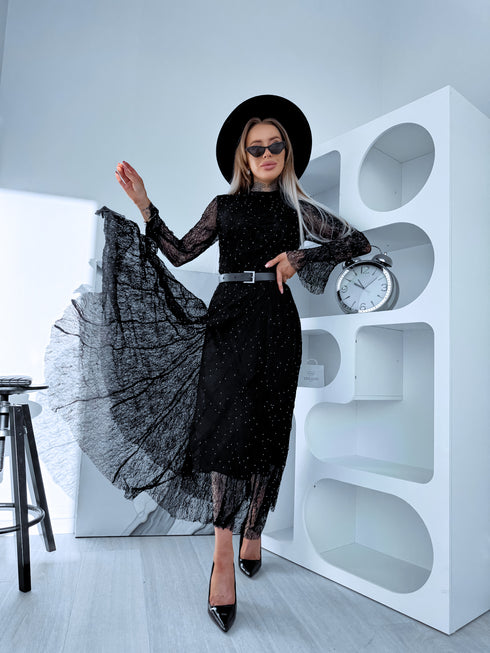 Lace dress "ROSALIA A2590" - BLACK