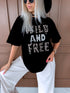 T-shirt "WILD AND FREE 5202" - black