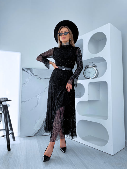 Lace dress "ROSALIA A2590" - BLACK