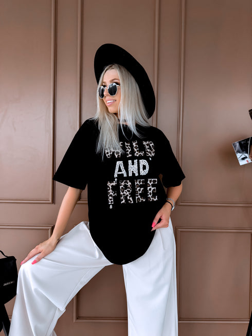 T-shirt "WILD AND FREE 5202" - black