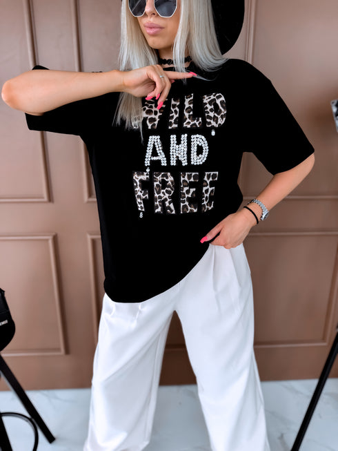 T-shirt "WILD AND FREE 5202" - black