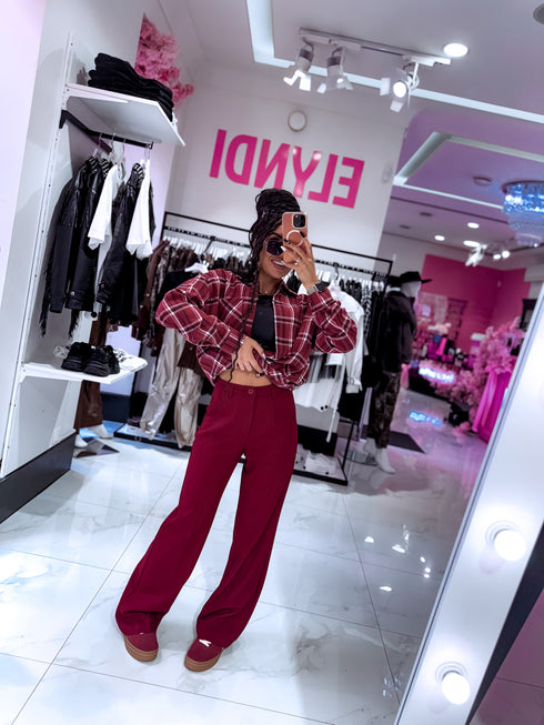 Classic, BORDEAUX fabric pants "SEASON HIT" VS02