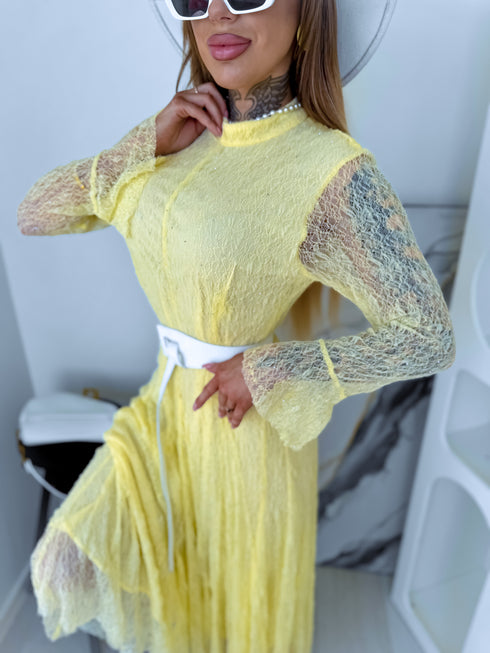 Lace dress "ROSALIA A2590" - YELLOW