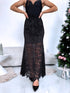 LONG lace skirt "JAZZ 6399" - BLACK