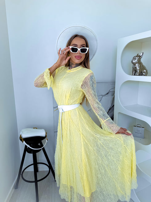 Lace dress "ROSALIA A2590" - YELLOW