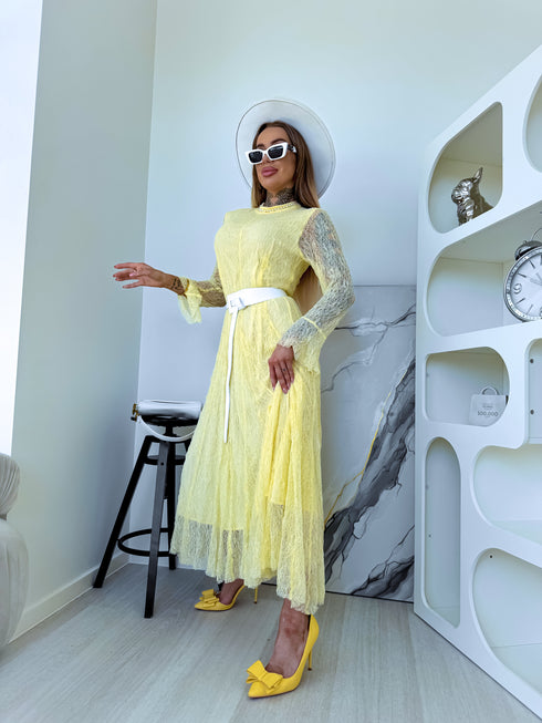 Lace dress "ROSALIA A2590" - YELLOW