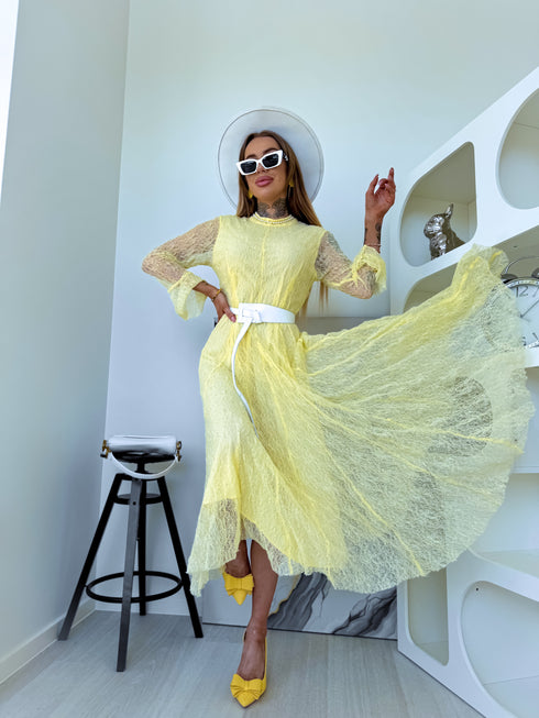Lace dress "ROSALIA A2590" - YELLOW