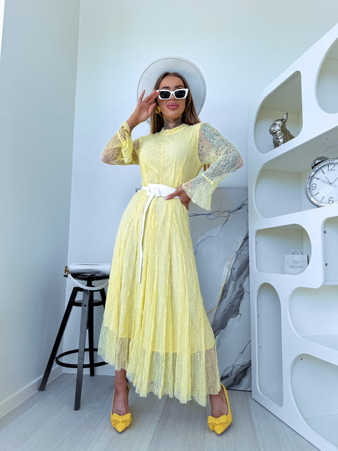 Lace dress "ROSALIA A2590" - YELLOW